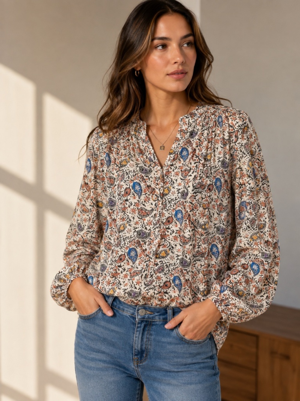 Grace and Mila Paris Paisley Blouse